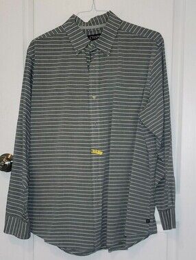 Chaps Men's Gray Striped Button-Down Shirt